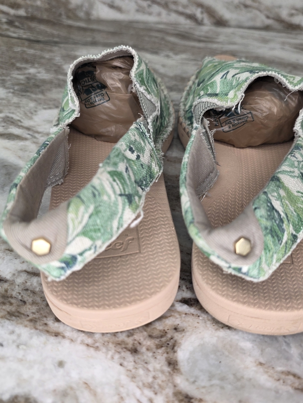 Reef Women's Escape Sling Prints Natural Palms Women's Size 8 - Picture 6 of 9
